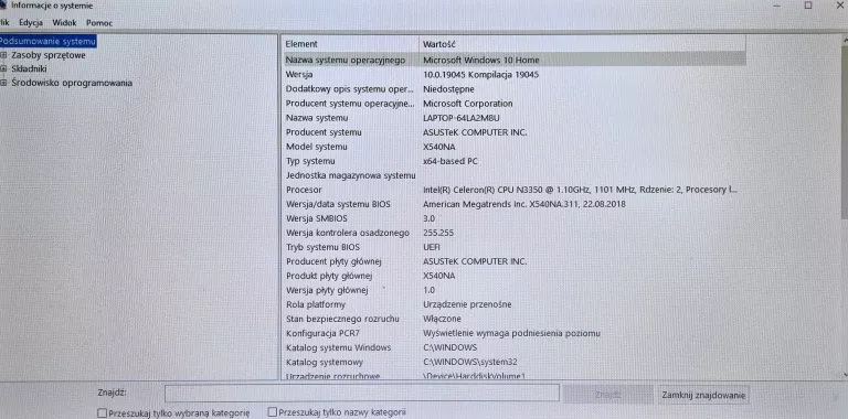 LAPTOP ASUS VIVOBOOK X540NA-GQ 137T 15*