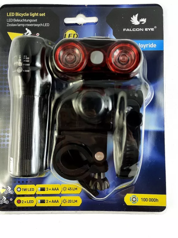 ZESTAW LAMP ROWEROWYCH PRZÓD + TYŁ FALCON EYE FBS0011