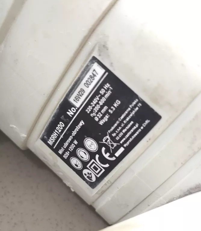 MŁOTOWIERTARKA MACALLISTER MSRH1200 NA CZĘŚCI