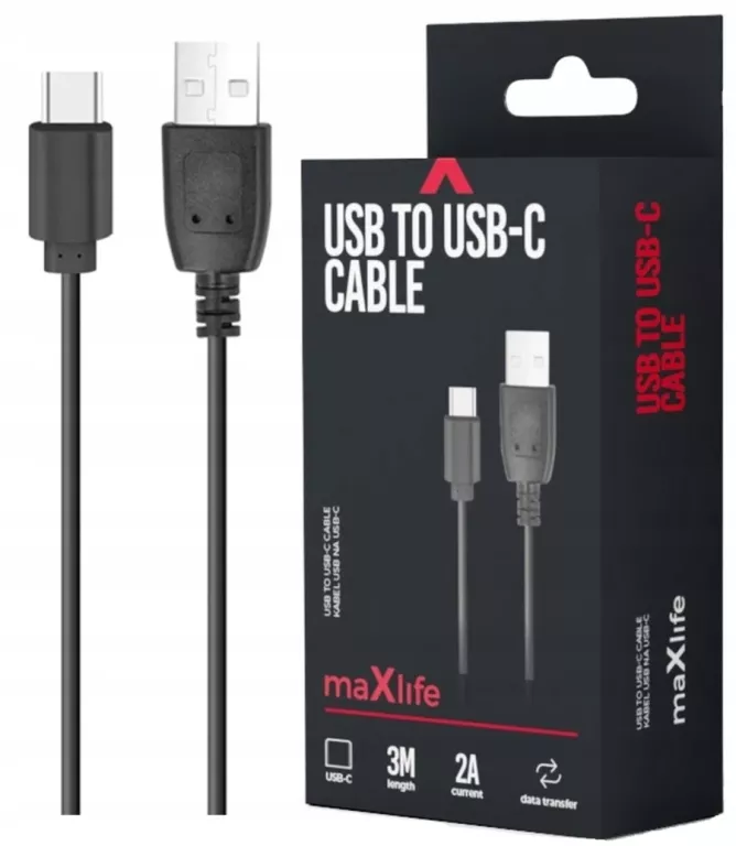 SZYBKI KABEL USB TYP C 2A 3M FAST CHARGE MAXLIFE