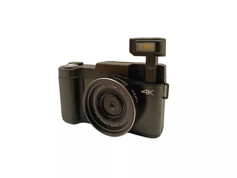 APARAT CYFROWY 4K ULTRA HD 48MP Z RUCHOMYM WYŚWIETLACZEM KOMPLET CZARNY