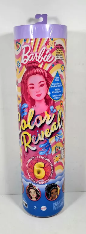 LALKA BARBIE KOLOROWA NIESPODZIANKA KOLOROWE WZORY COLOR REVEAL HRK06