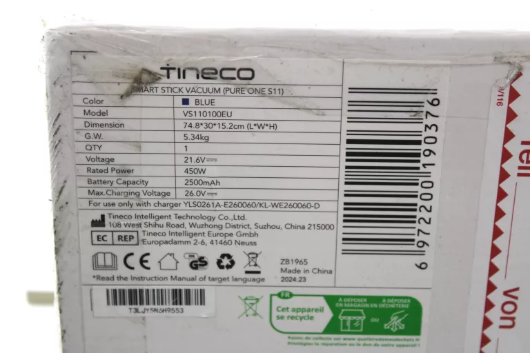 ODKURZACZ PIONOWY TINECO PURE ONE S11