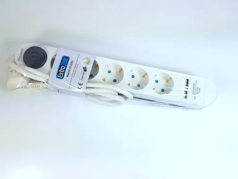 LISTWA PRZECIWNAPIĘCIOWA Z USB EXTRASTAR 5 GNIAZD
