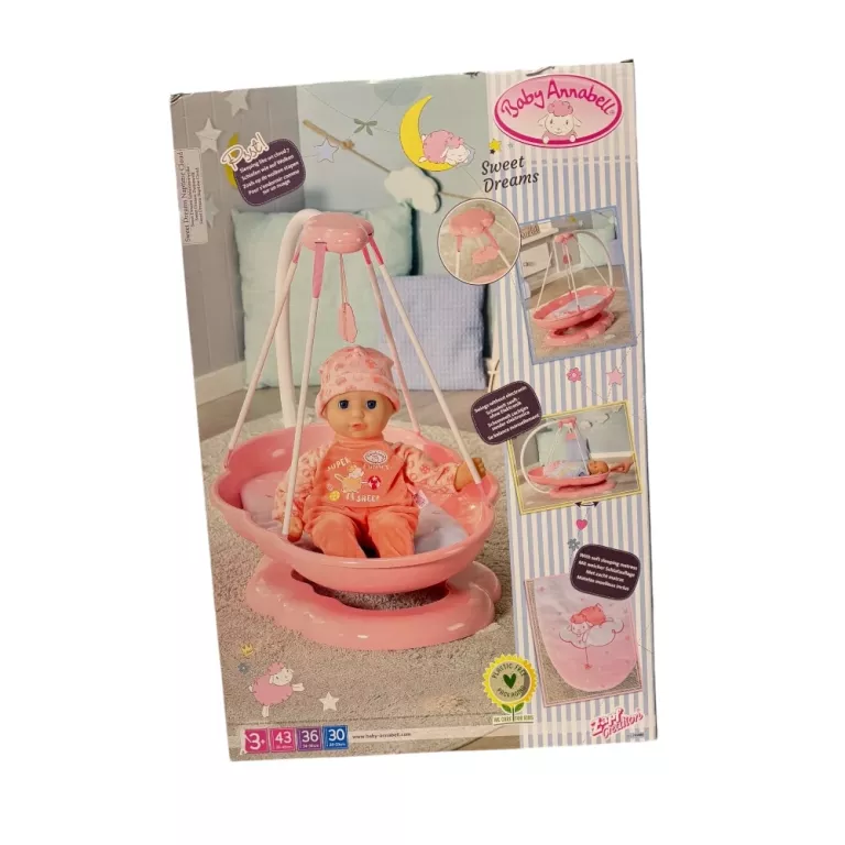KOŁYSKA BABY ANNABELL OD ZAPF CREATION ŁÓŻECZKO DLA LALKI SWEET DREAMS RÓŻ