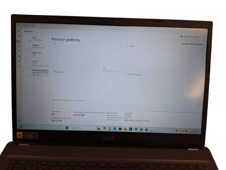 LAPTOP ACER ASPIRE 5 N22C6 12TH 16/512 GB SSD//ZASILACZ