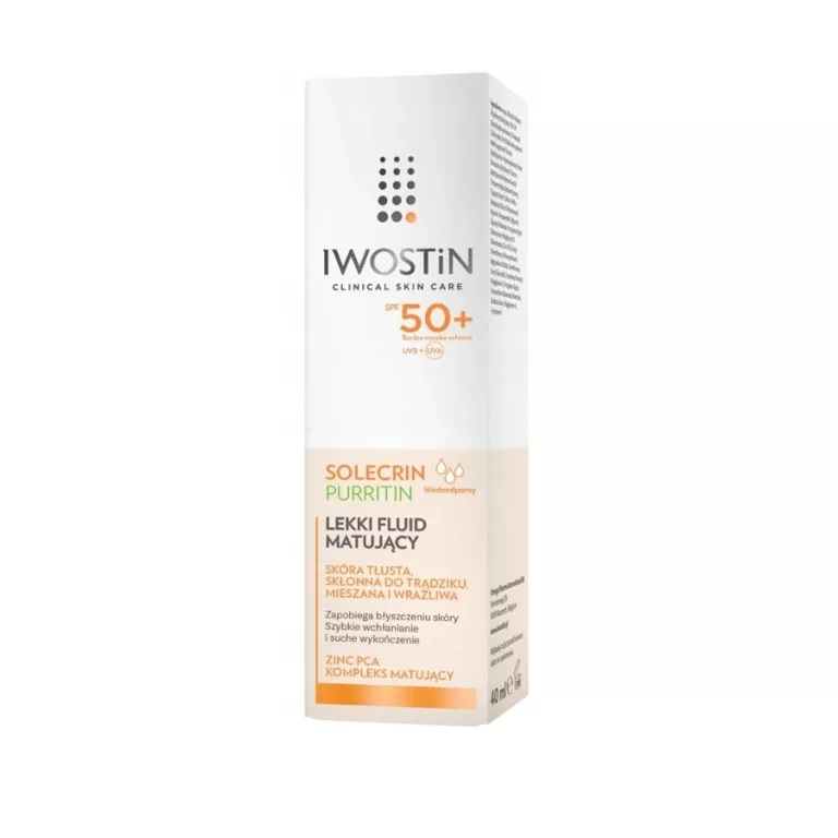 IWOSTIN SOLECRIN PURRITIN, LEKKI FLUID MATUJĄCY SPF 50+, 40 ML