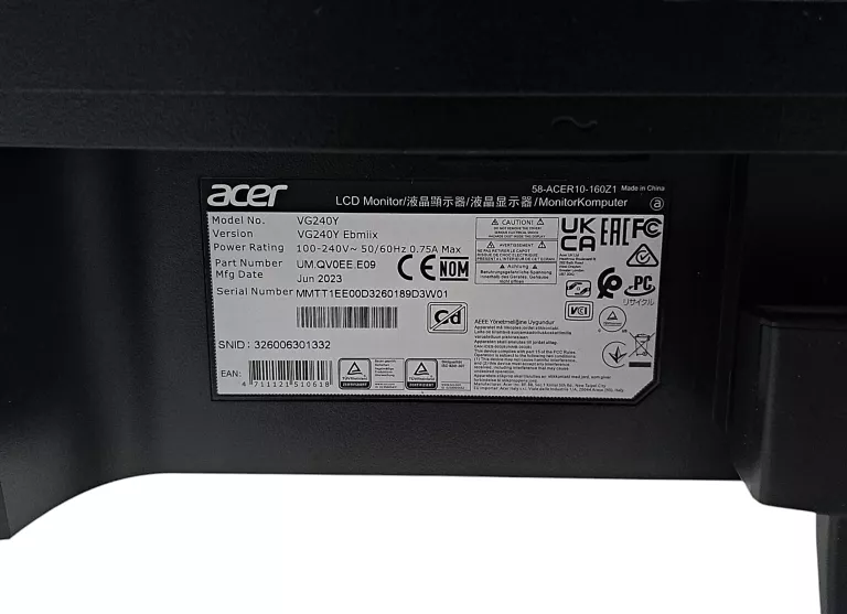 MONITOR ACER NITRO VG240YEBMIIX 24" FULL HD IPS 100HZ GAMINGOWY OPIS!!!