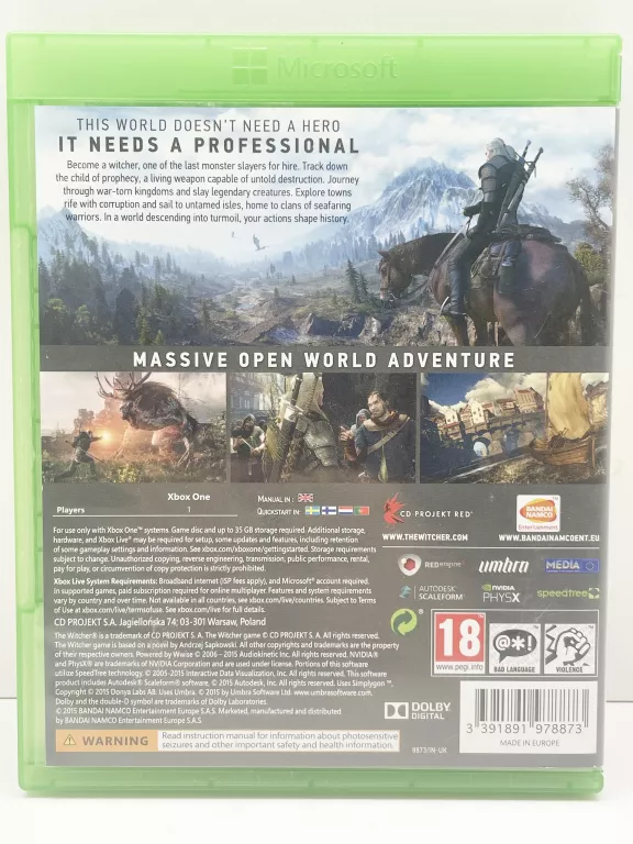 GRA THE WITCHER 3 WILD HUNT XBOX ONE