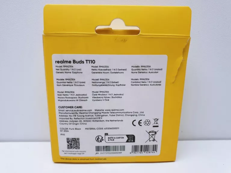 SŁUCHAWKI BEZRZEWODOWE REALME BUDS T110 KOMPLET