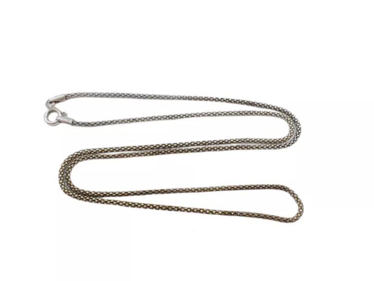 SREBRNY ŁAŃCUSZEK SPLOT KORALIKOWY DŁ. 45CM 2,78G
