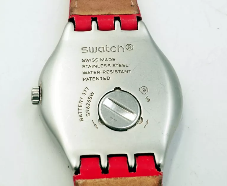 ZEGAREK SWATCH IRONY BIG CLASSIC ASPHALTISE Z CZERWONYM PASKIEM