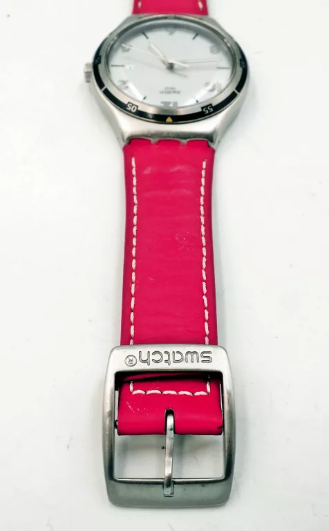 ZEGAREK SWATCH IRONY BIG CLASSIC ASPHALTISE Z CZERWONYM PASKIEM