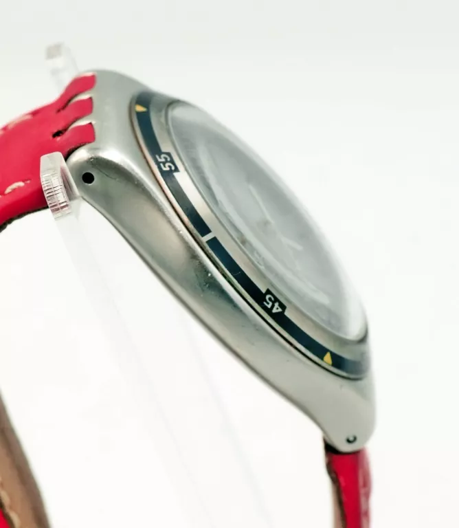 ZEGAREK SWATCH IRONY BIG CLASSIC ASPHALTISE Z CZERWONYM PASKIEM