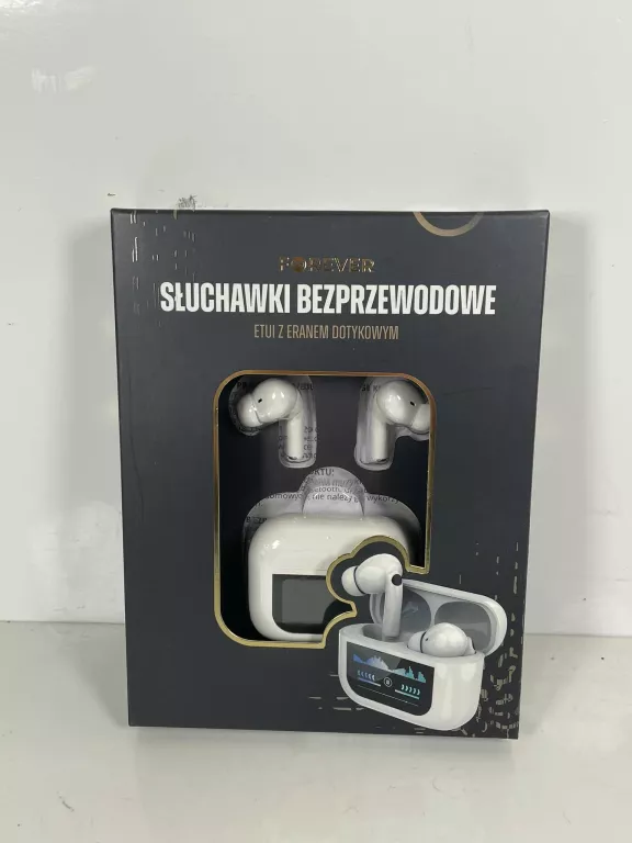 SŁUCHAWKI FOREVER BEZPRZEWODWE ETUI Z EKRANEM DOTYKOWYM