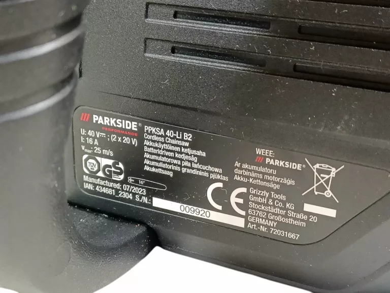 PIŁA ŁAŃCUCHOWA ELEKTRYCZNA PARKSIDE PERFORMANCE PPKSA 40-LI B2
