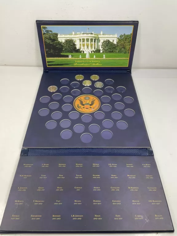 MONETY W ETUI NIE CAŁY ZESTAW PREZYDENCI USA