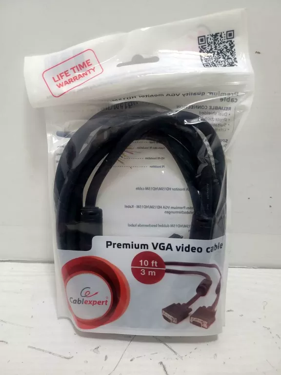 KABEL GEMBIRD D-SUB (VGA) - D-SUB (VGA) 3M CZARNY (CCPPVGA10B) OKAZJA!