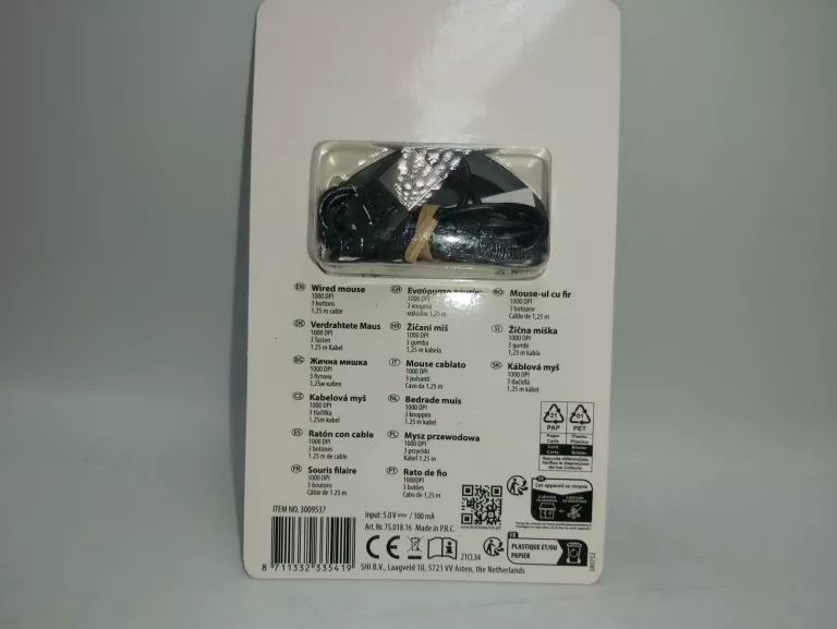 MYSZ PRZEWODOWA PRO LOGIC WIRED MOUSE CZARNA