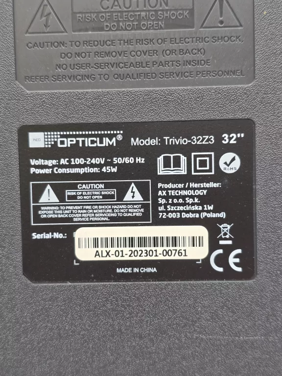 TELEWIZOR OPTICUM TRIVO 32" LED TV
