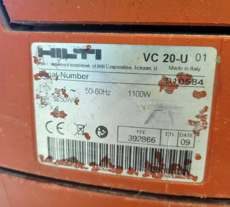ODKURZACZ PRZEMYSŁOWY HILTI VC 20-U 01 / 1100W