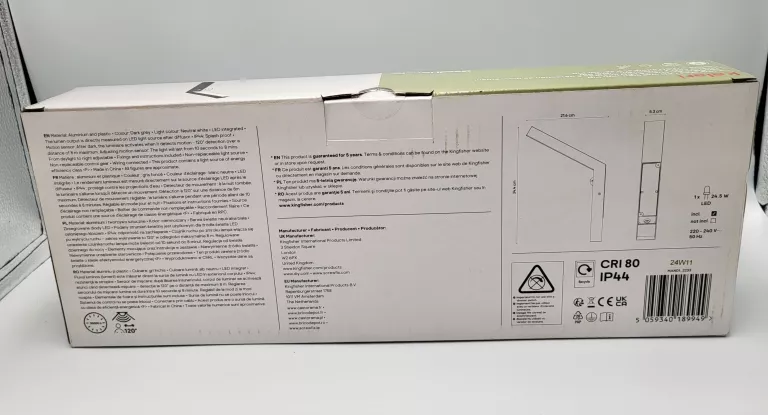 KINKIET OGRODOWY GOODHOME KALARI Z CZUJNIKIEM 1200 LM IP44 GRAFITOWY