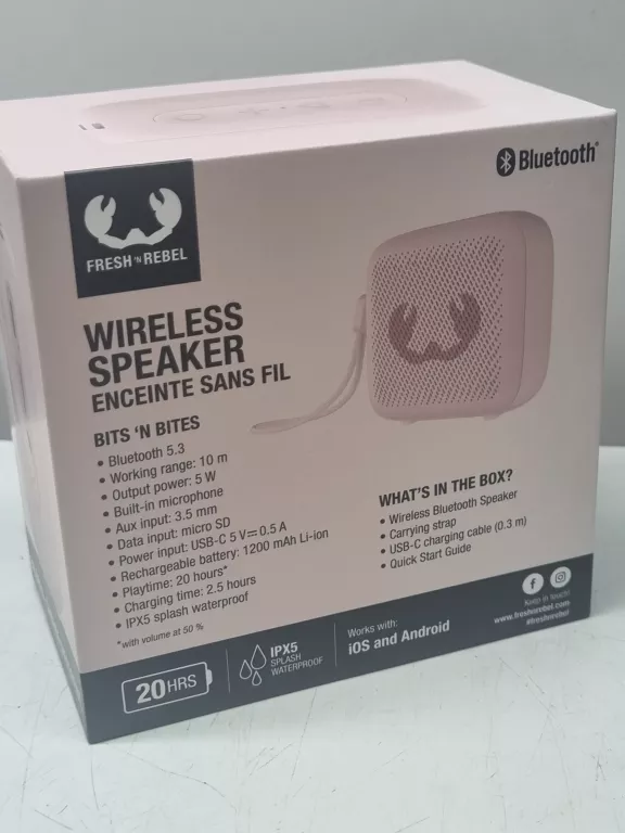 GŁOŚNIK PRZENOŚNY FRESH 'N REBEL WIRELESS SPEAKER RÓŻOWY 5 W