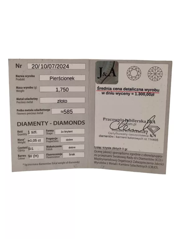 piekny-zloty-pierscionek-z-brylantem-005-ct-proba-585-174-gr-rozmiar-12-ean-gtin-5906803475906