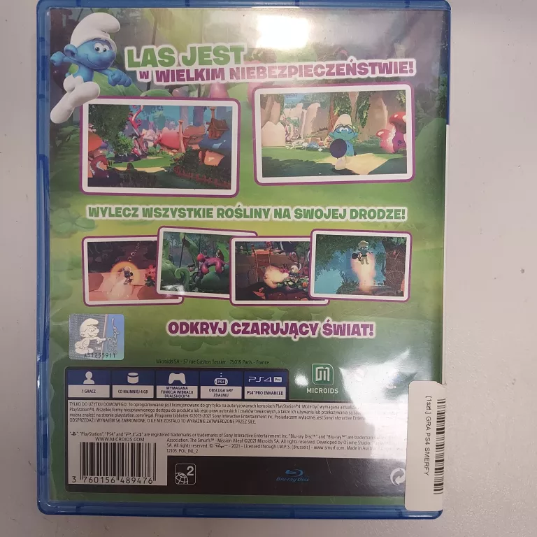 GRA PS4 SMERFY MISJA ZŁOLIŚĆ