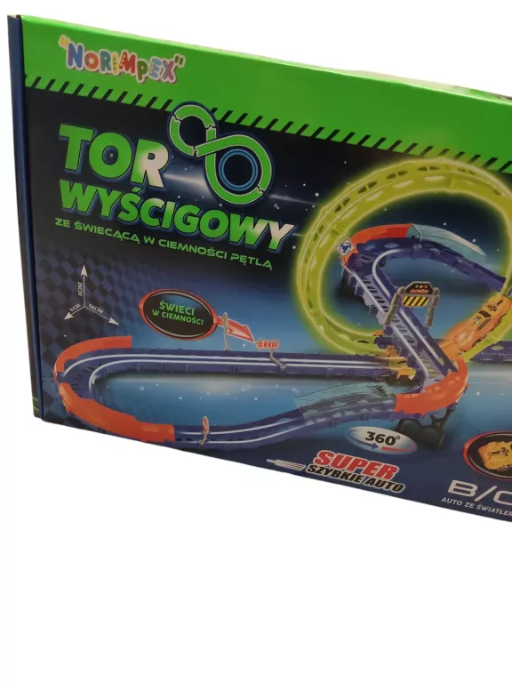 NORIMPEX TOR WYSCIGOWY + SAMOCHODZIK ELEKTRYCZNY / ŚWIECI W CIEMNOŚCI