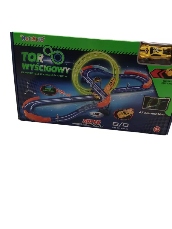 NORIMPEX TOR WYSCIGOWY + SAMOCHODZIK ELEKTRYCZNY / ŚWIECI W CIEMNOŚCI