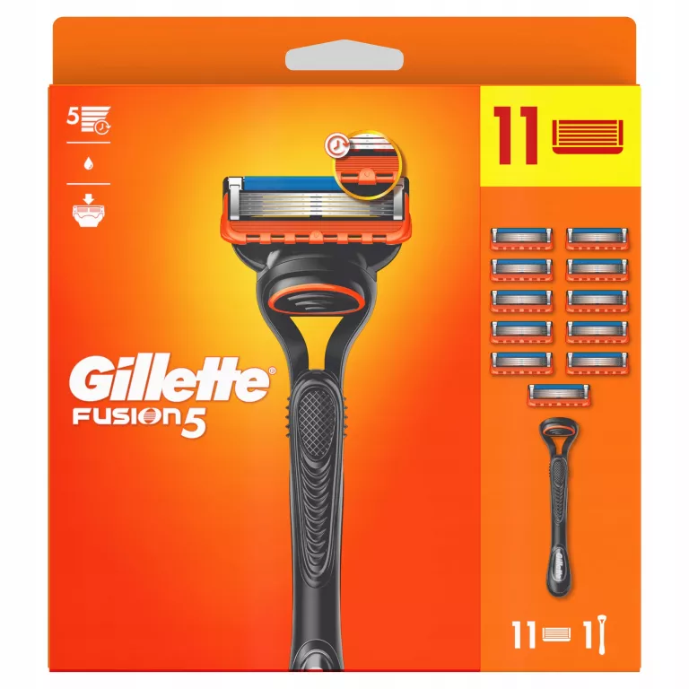 GILLETTE FUSION5 MASZYNKA DO GOLENIA DLA MĘŻCZYZN, 11 WKŁADÓW WYMIENNYCH