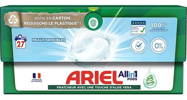 ARIEL ALL IN 1 SENSITIVE PODS 27 KAPSUŁEK W PUDEŁKU PEAUX SENSIBLES