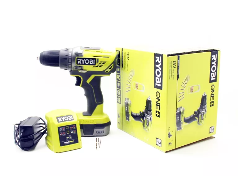WIERTARKO-WKRĘTARKA RYOBI R18DD3-115AJ + ŁADOWARKA + AKU