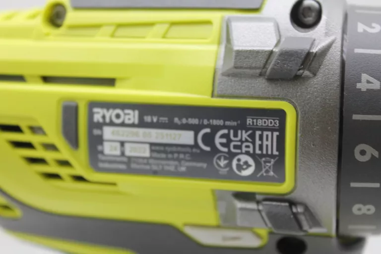 WIERTARKO-WKRĘTARKA RYOBI R18DD3-115AJ + ŁADOWARKA + AKU
