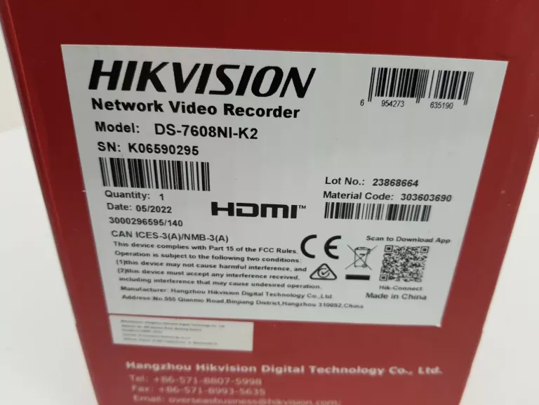 REJESTRATOR IP 4K NVR HIKVISION DS-7608NI-K2