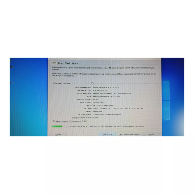 LAPTOP DELL INSPIRON 1564