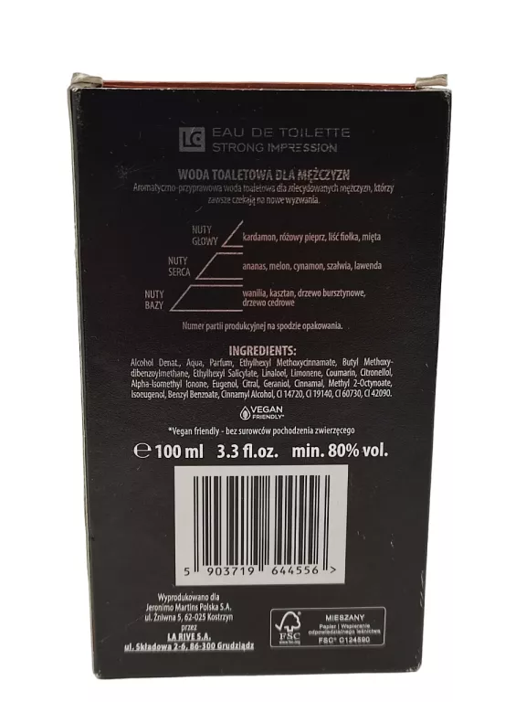 WODA TOALETOWA 100 ML DLA MĘŻCZYZN LUCCA CIPRIANO STRONG IMPRESSION