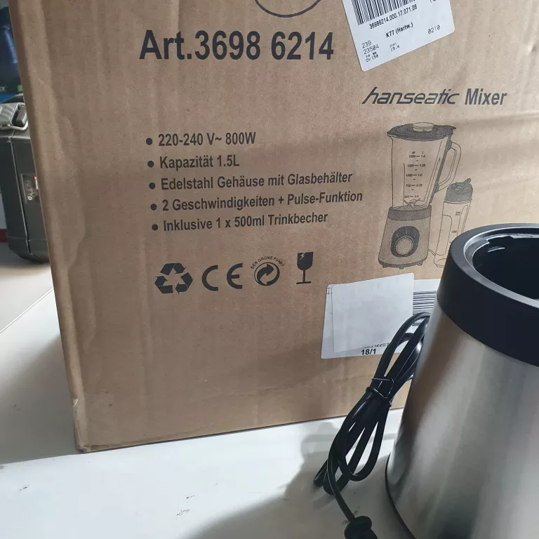 BLENDER KIELICHOWY HANSEATIC 36986214 800 W SREBRNY/SZARY OPIS
