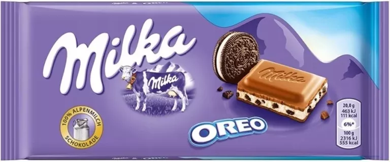 MILKA CZEKOLADA MLECZNA Z KAWAŁKAMI CIASTECZEK OREO 100 G MAŁA TABLICZKA