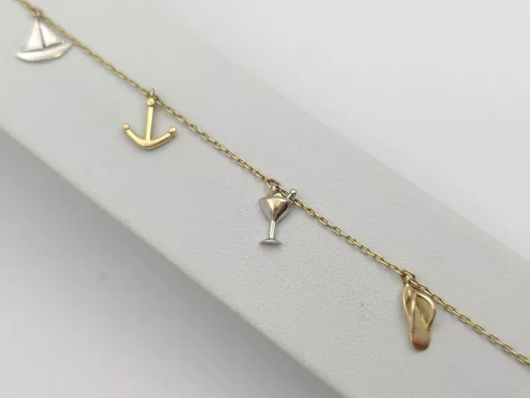 ZŁOTA BRANSOLETKA Z ZAWIESZKAMI - 585 14K 18,5-20,5CM 2,36G