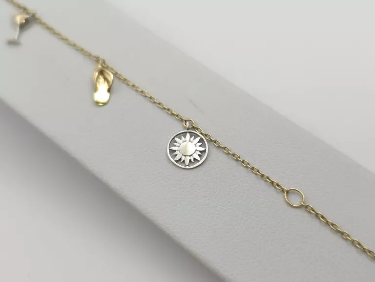 ZŁOTA BRANSOLETKA Z ZAWIESZKAMI - 585 14K 18,5-20,5CM 2,36G
