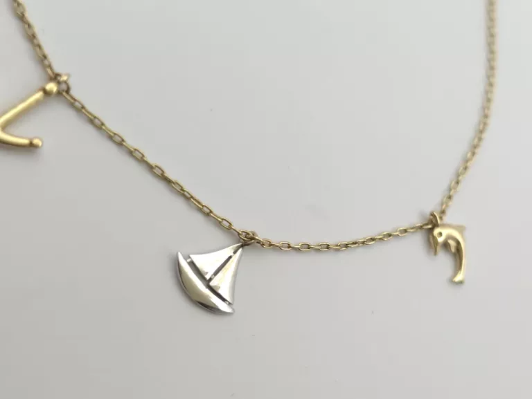ZŁOTA BRANSOLETKA Z ZAWIESZKAMI - 585 14K 18,5-20,5CM 2,36G