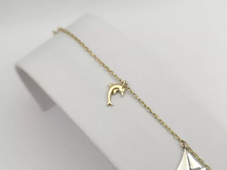 ZŁOTA BRANSOLETKA Z ZAWIESZKAMI - 585 14K 18,5-20,5CM 2,36G