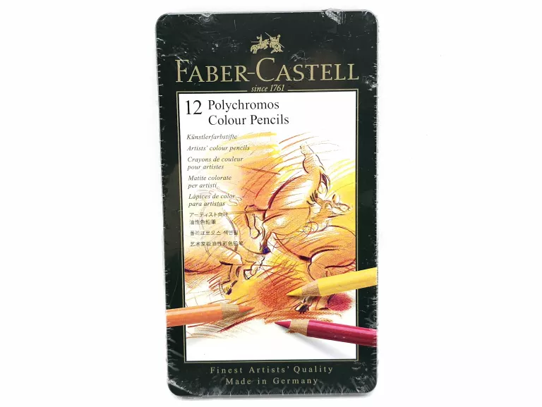 FABER-CASTELL KREDKI POLYCHROMOS 12 KOL METALOWE OPAKOWANIE DUŻY ZESTAW