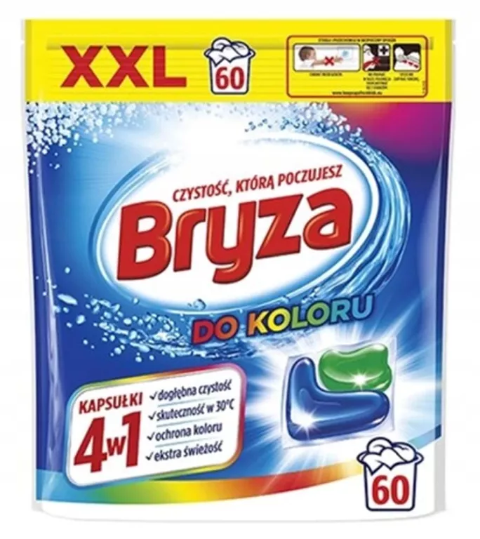 KAPSUŁKI DO PRANIA BRYZA 4W1 COLOR 60 SZT.