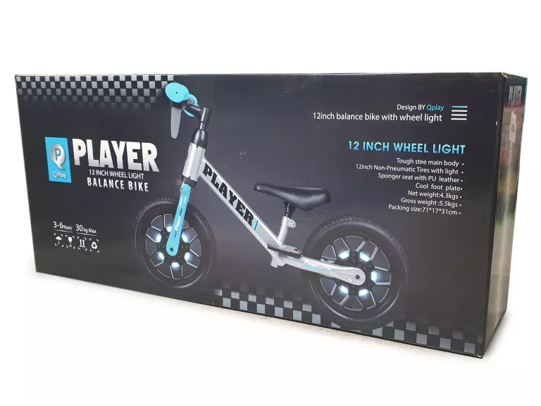 QPLAY ROWEREK BIEGOWY PLAYER BLUE + PUD