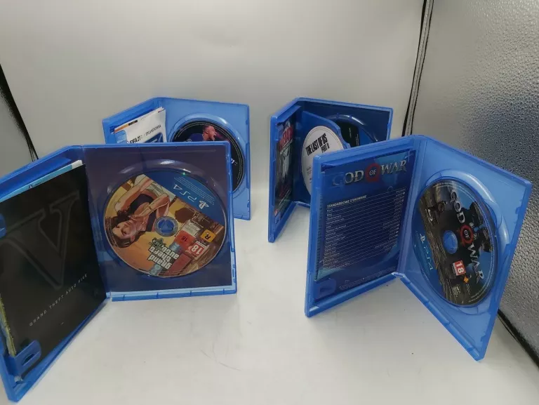 ZESTAW 4 GIER NA PS4 FIFA 21, GTA V, THE LAST OF US II, GOD OF WAR