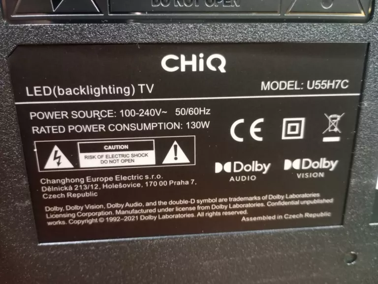 JAK NOWY TV 55" CHIQ U55H7C KOMPLET