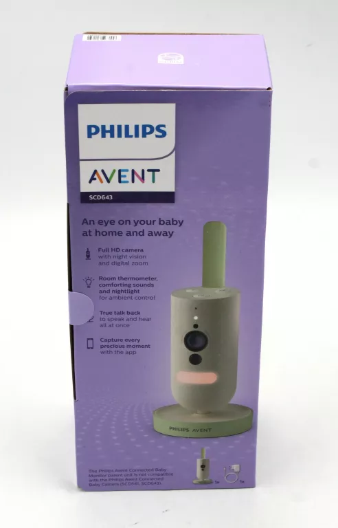 NIANIA ELEKTRONICZNA PHILIPS AVENT SCD643/26 – INTELIGENTNA KAMERA